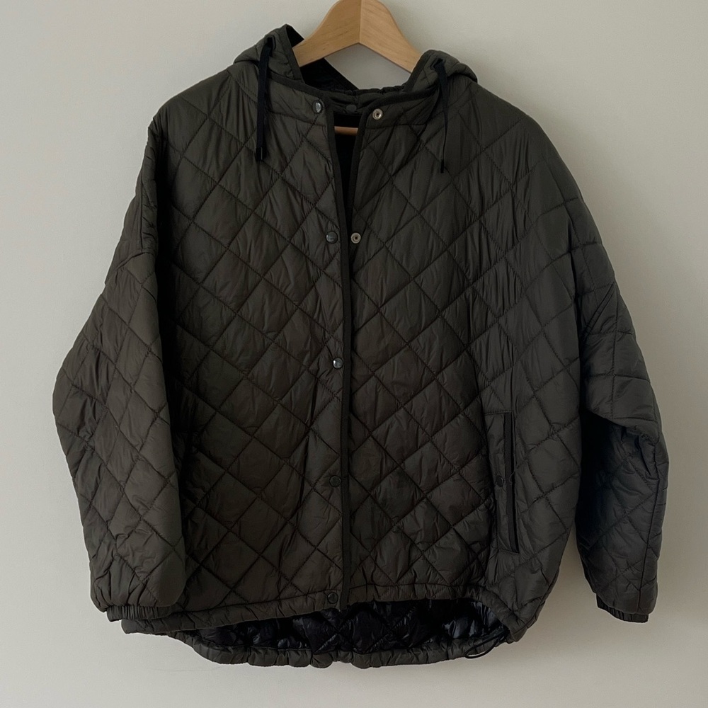 Zara dark green Quilted Jacket